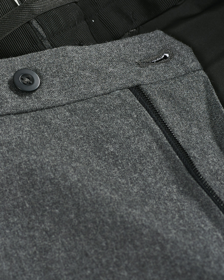 Mies | Housut | Incotex | Slim Fit Washable Flannel Trousers Grey Melange