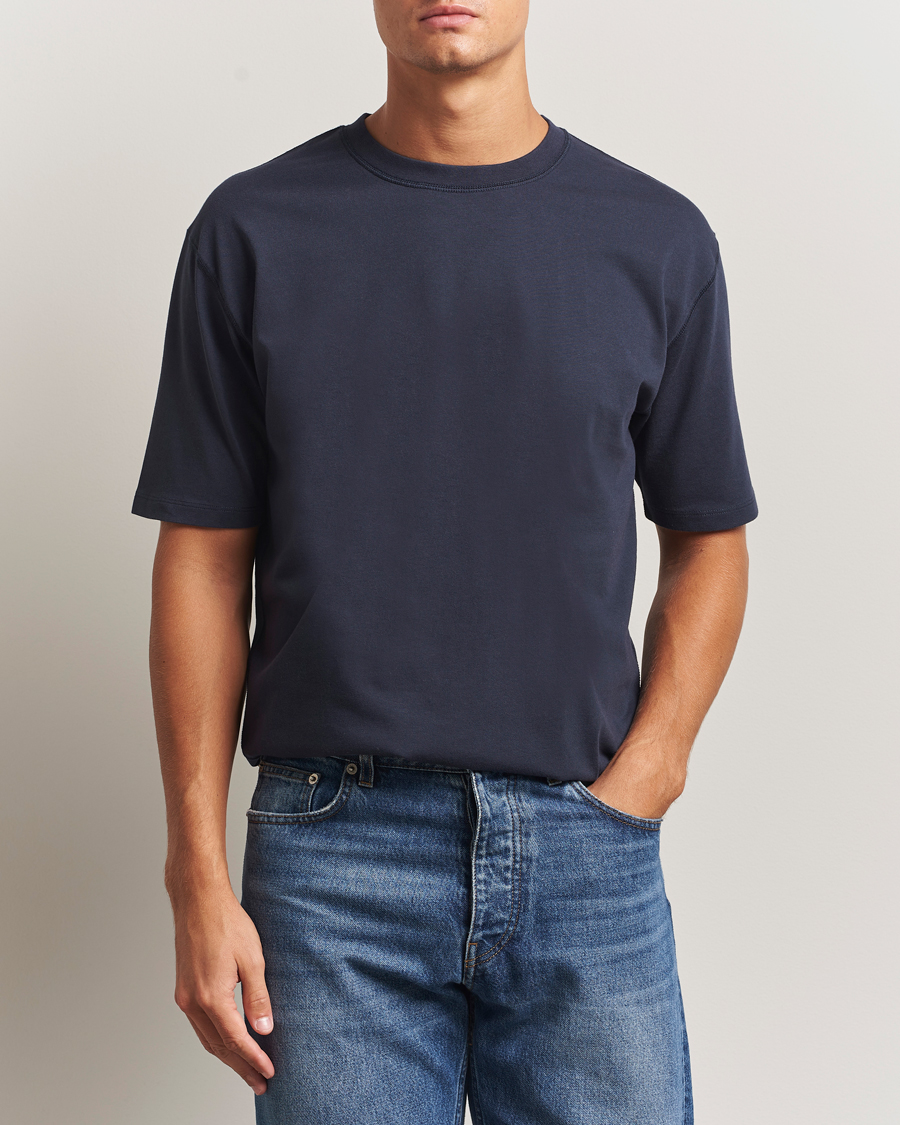 Mies | T-paidat | Drake's | Short Sleeve Hiking T-Shirt Navy