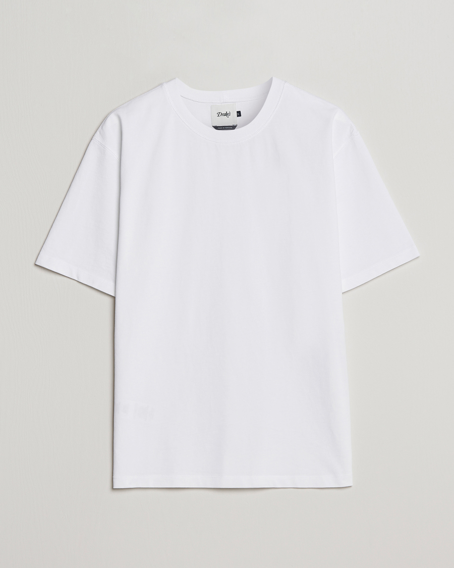 Mies | Valkoiset t-paidat | Drake's | Short Sleeve Hiking Tee White