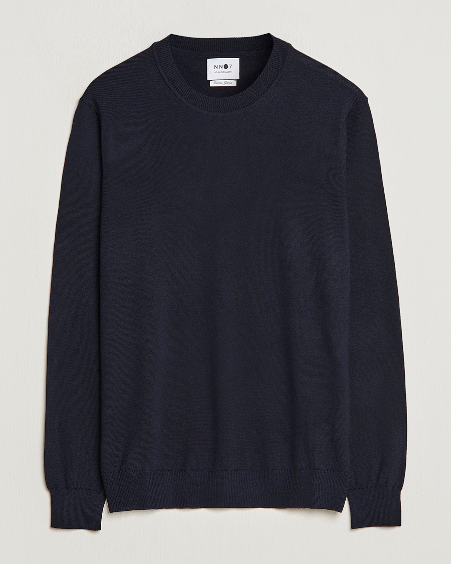 Mies | Puserot | NN07 | Ted Merino Crew Neck Pullover Navy Blue