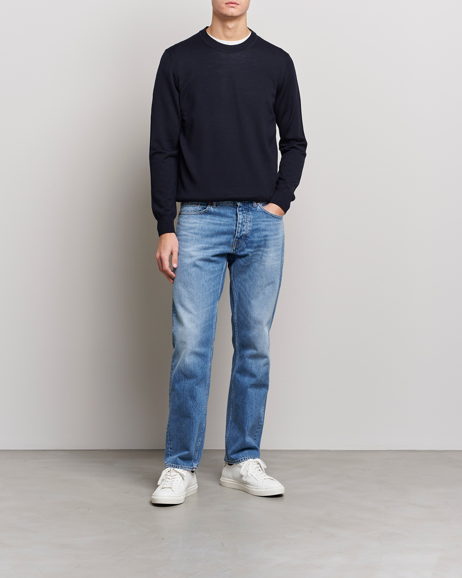Mies | Puserot | NN07 | Ted Merino Crew Neck Pullover Navy Blue