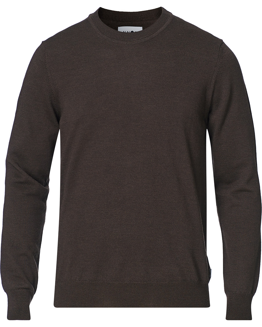 Mies | Puserot | NN07 | Ted Merino Crew Neck Pullover Brown