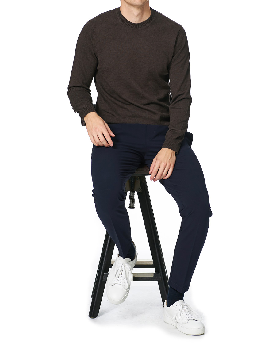 Mies | Puserot | NN07 | Ted Merino Crew Neck Pullover Brown