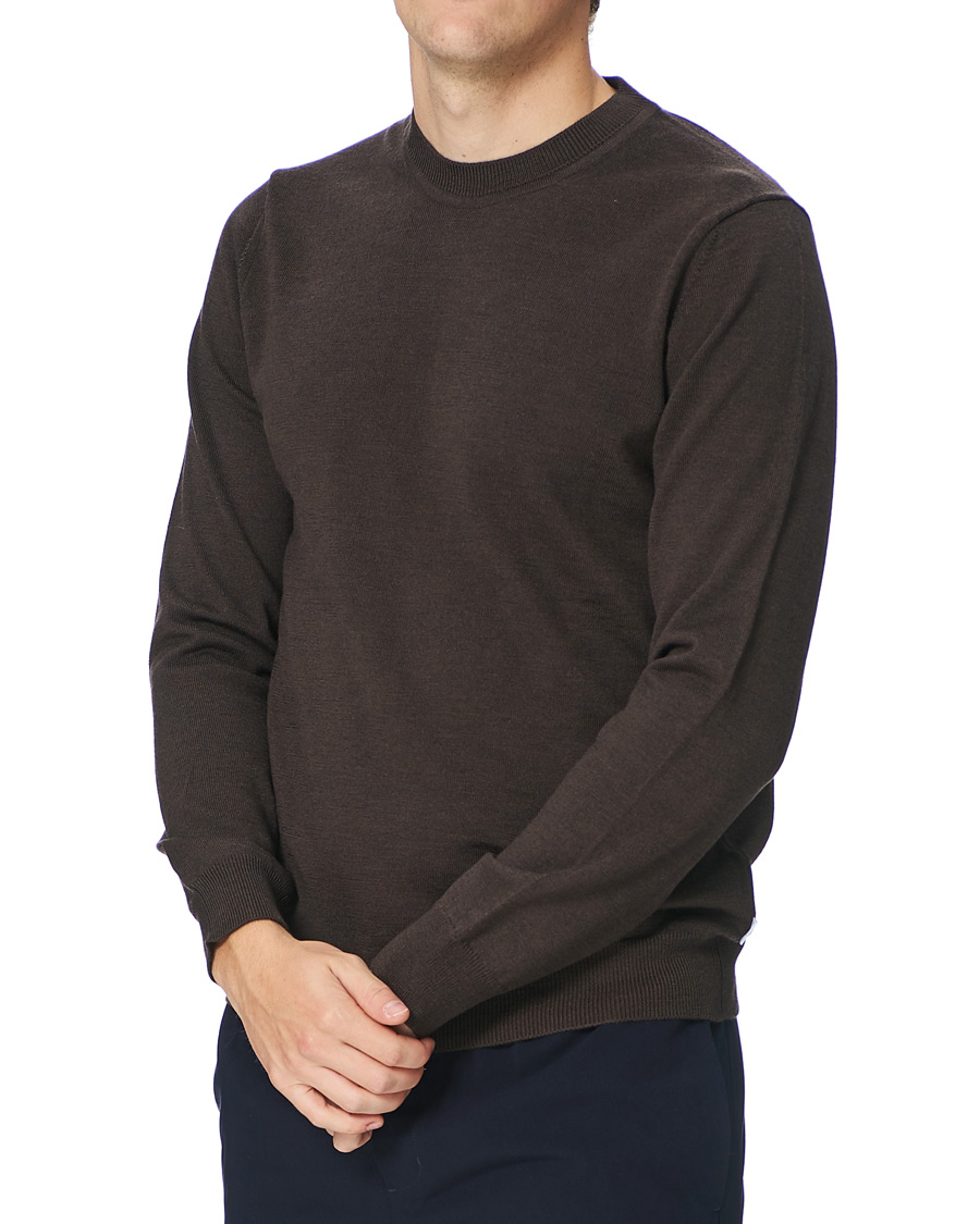 Mies | Puserot | NN07 | Ted Merino Crew Neck Pullover Brown