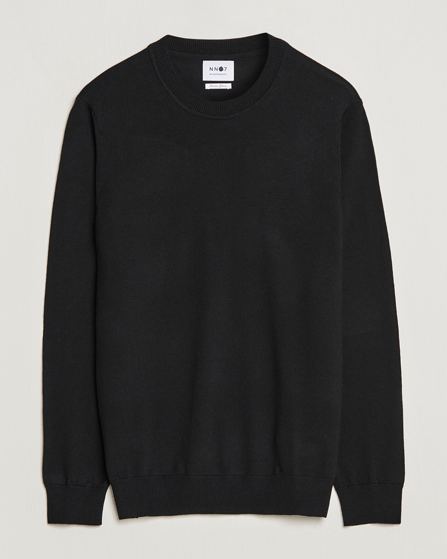 Mies | Puserot | NN07 | Ted Merino Crew Neck Pullover Black