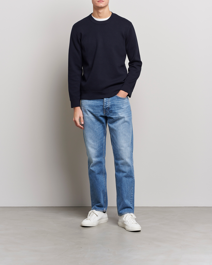 Mies | Puserot | NN07 | Luis Cotton/Modal Pullover Navy Blue