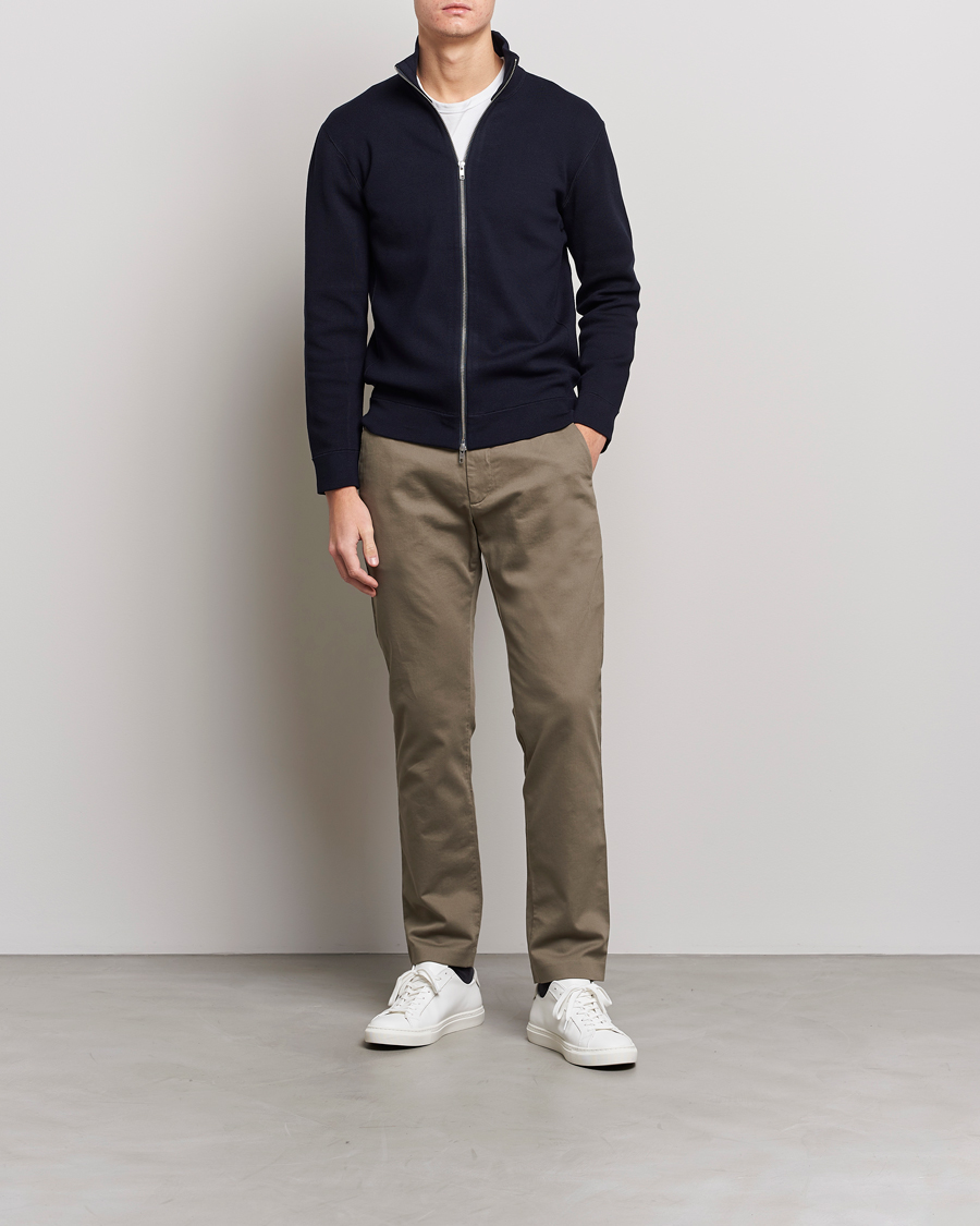 Mies | Vaatteet | NN07 | Luis Cotton/Modal Full Zip Sweater Navy Blue