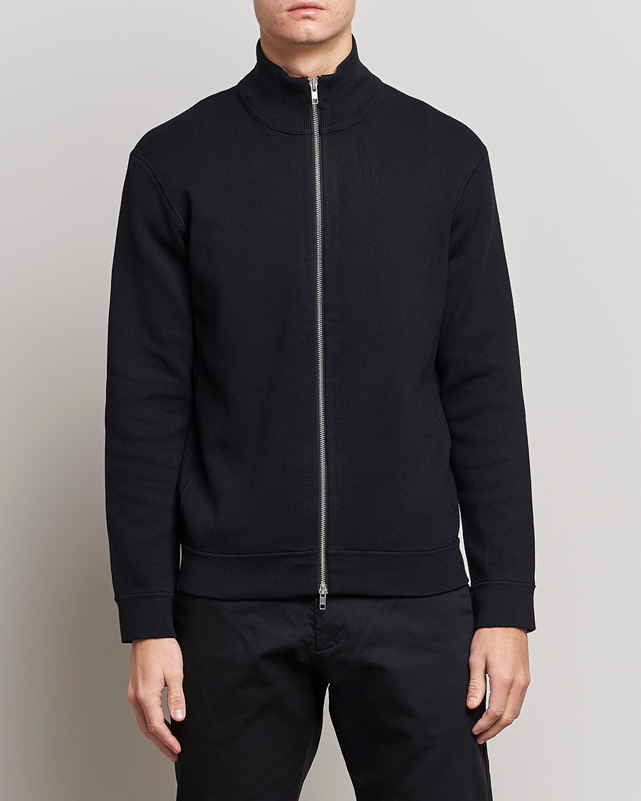 Mies | Puserot | NN07 | Luis Knitted Full-Zip Sweater Black