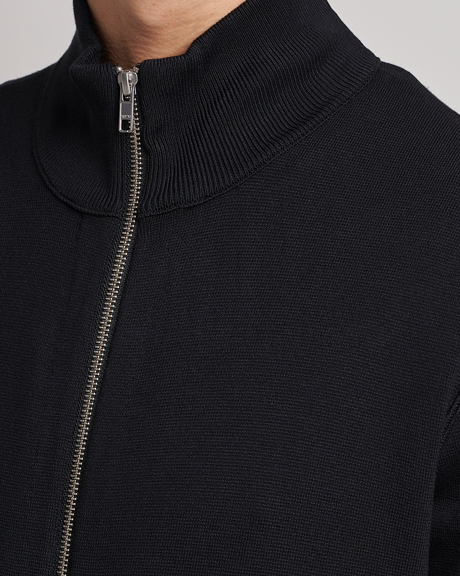 Mies | Puserot | NN07 | Luis Knitted Full-Zip Sweater Black