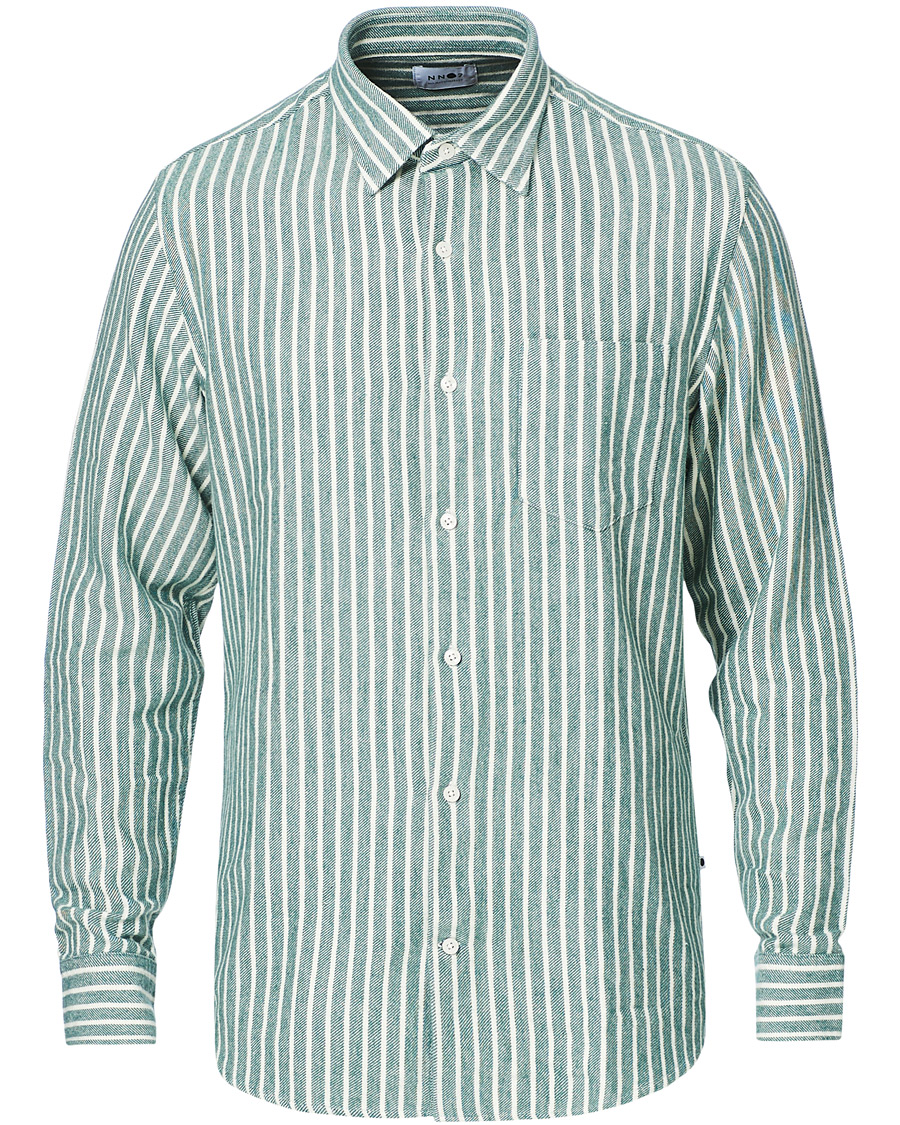 Mies | Kauluspaidat | NN07 | Errico Striped Shirt Green/White
