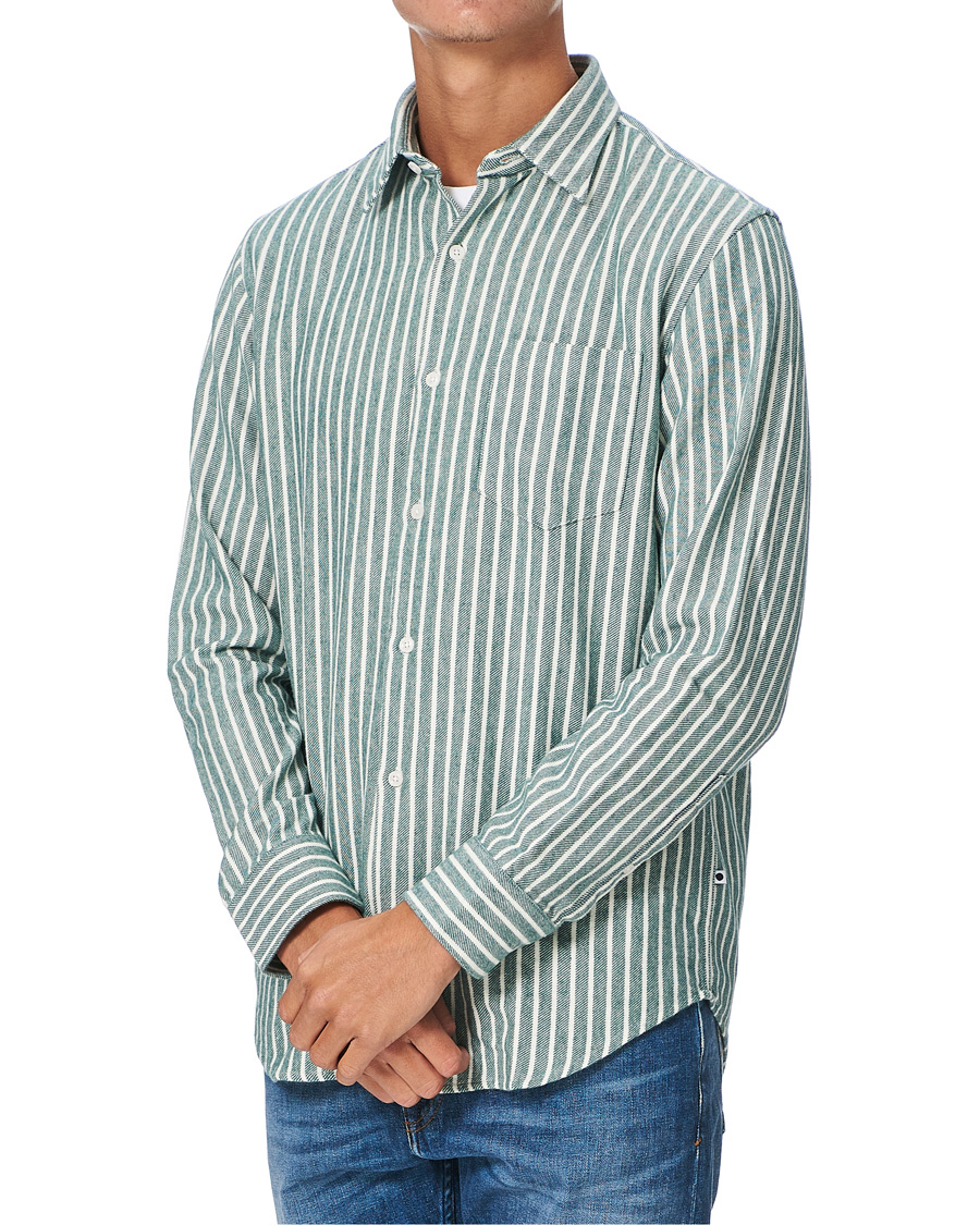 Mies | Kauluspaidat | NN07 | Errico Striped Shirt Green/White