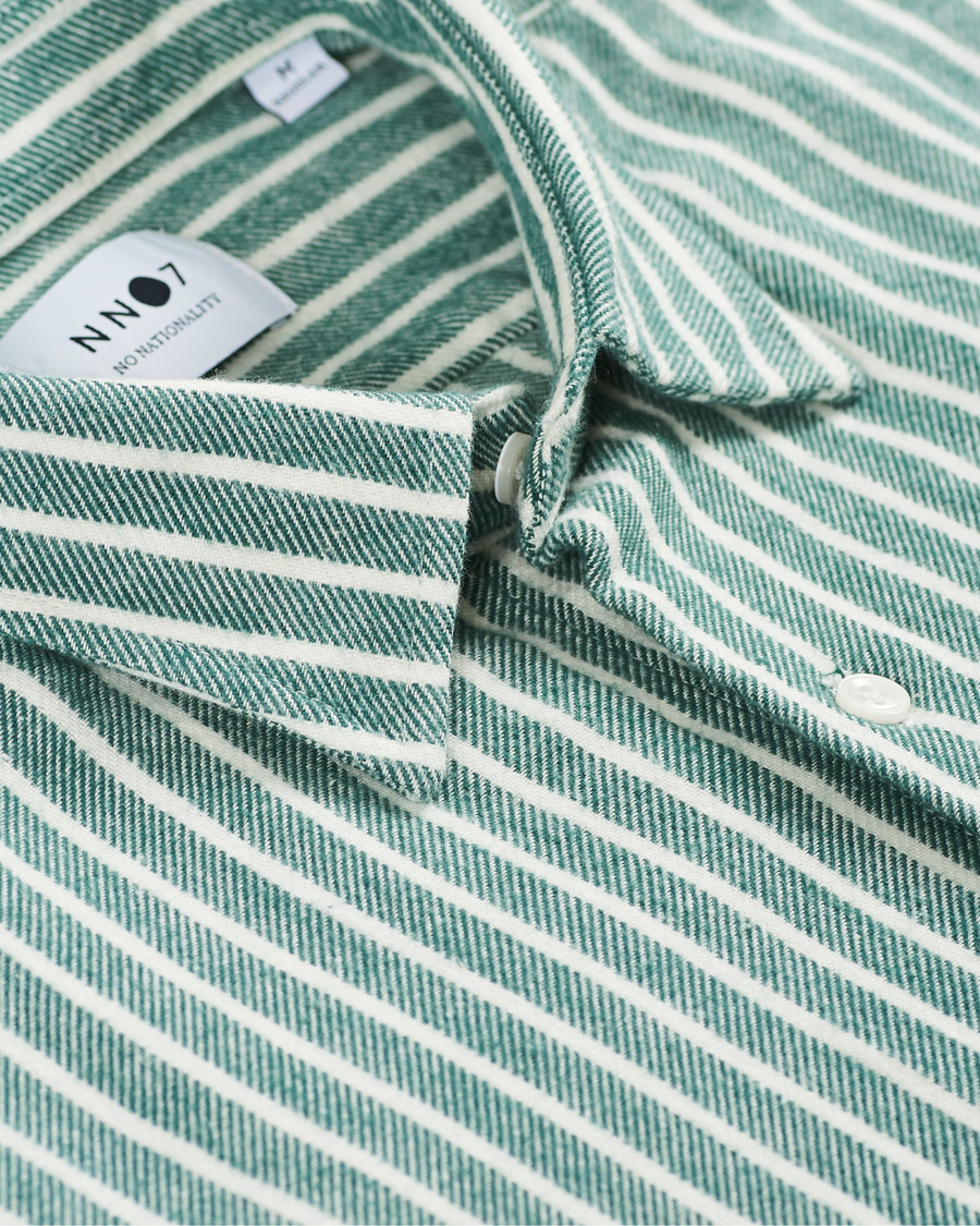 Mies | Kauluspaidat | NN07 | Errico Striped Shirt Green/White