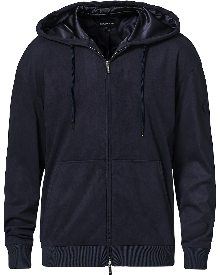 Mies | Takit | Giorgio Armani | Alcantara Hooded Blouson Navy