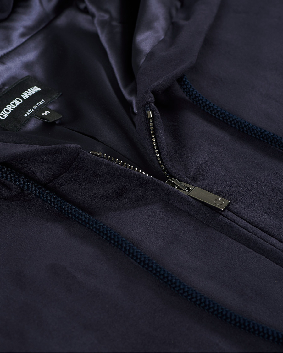 Mies | Takit | Giorgio Armani | Alcantara Hooded Blouson Navy