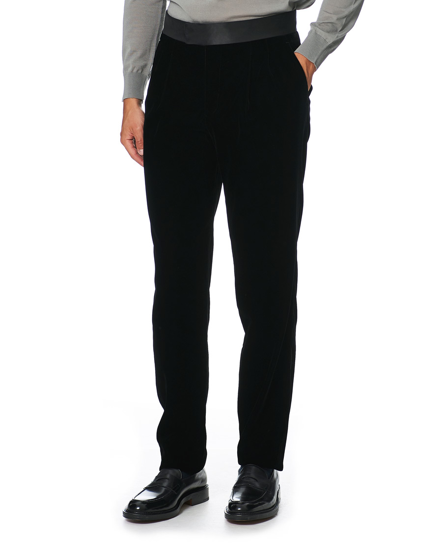 Mies | Vakosamettihousut | Giorgio Armani | Velvet Evening Trousers Black