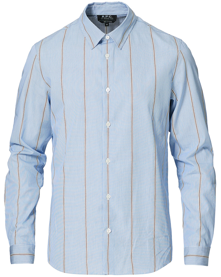 Mies | Kauluspaidat | A.P.C. | Anthony Striped Shirt Light Blue