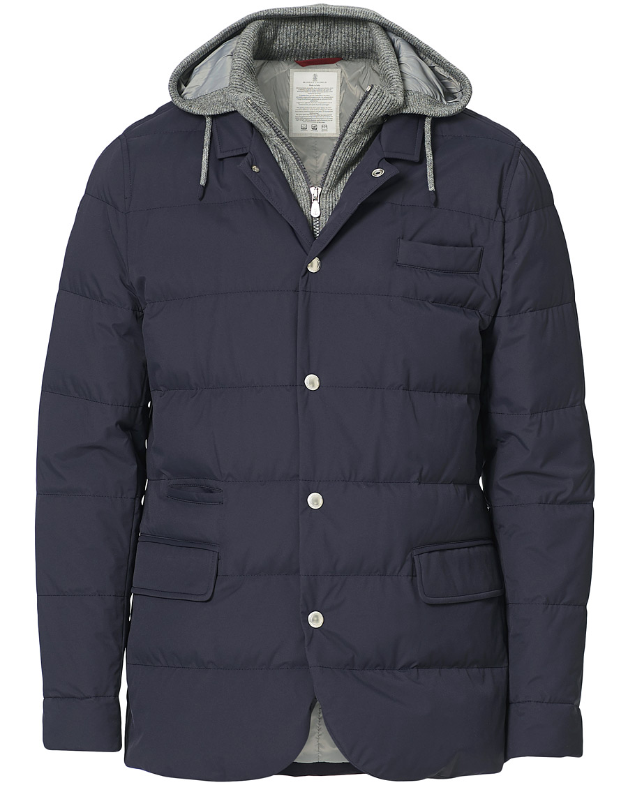 Mies | Takit | Brunello Cucinelli | Cashmere Lined Hooded Jacket Navy