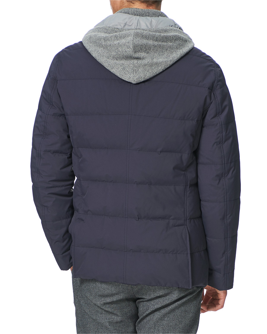 Mies | Takit | Brunello Cucinelli | Cashmere Lined Hooded Jacket Navy