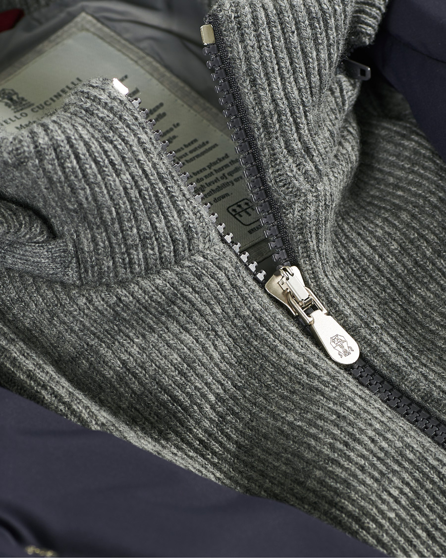 Mies | Takit | Brunello Cucinelli | Cashmere Lined Hooded Jacket Navy