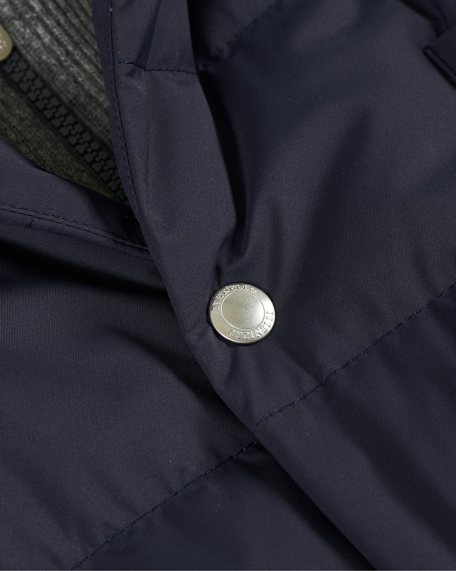 Mies | Takit | Brunello Cucinelli | Cashmere Lined Hooded Jacket Navy