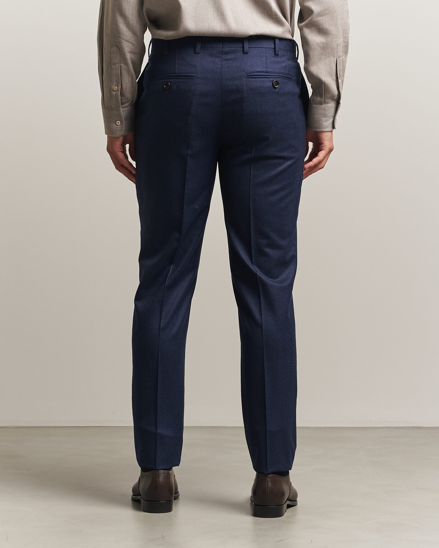 Mies | Housut | Brunello Cucinelli | Slim Fit Flannel Trousers Navy