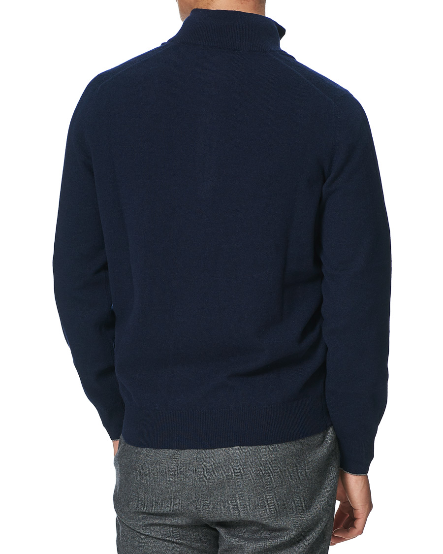 Mies | Puserot | Brunello Cucinelli | 2 Ply Cashmere Half Zip Navy