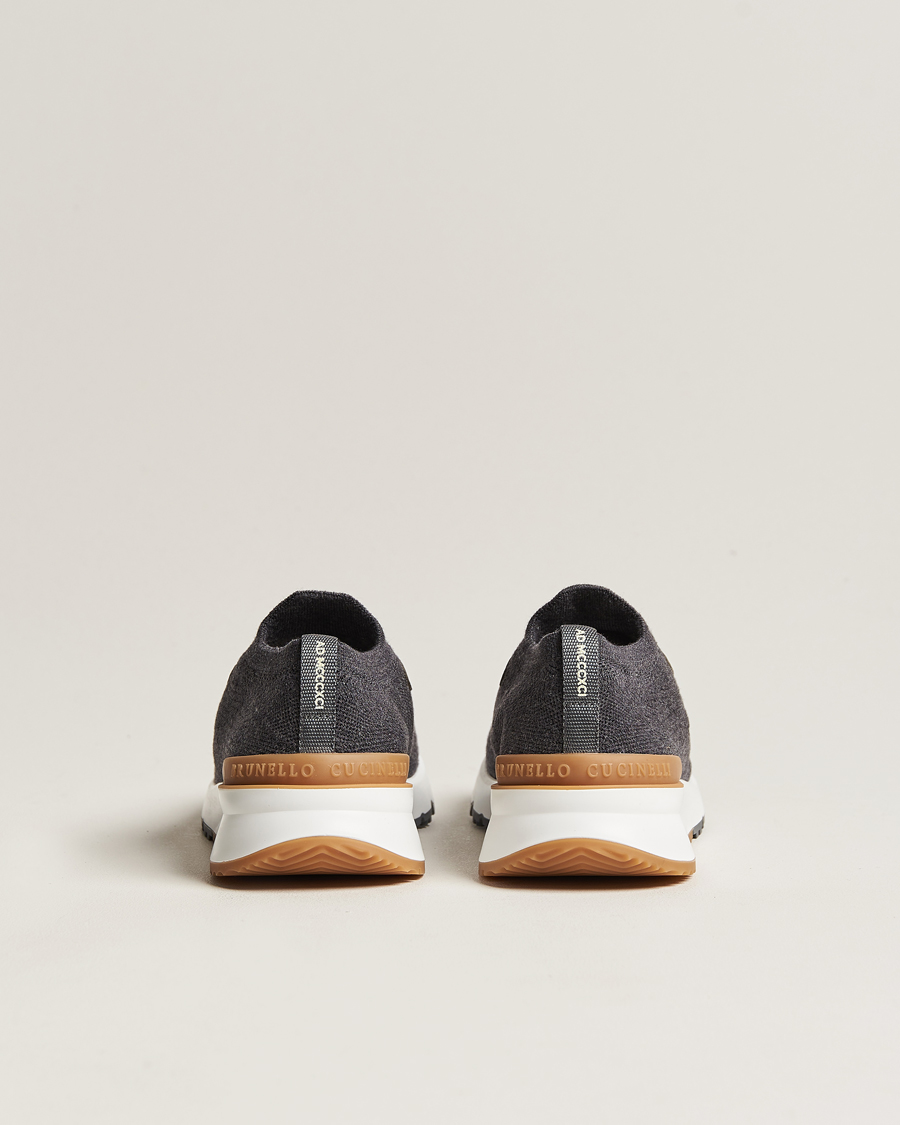 Mies | Brunello Cucinelli Flannel Running Sneakers Dark Grey | Brunello Cucinelli | Flannel Running Sneakers Dark Grey