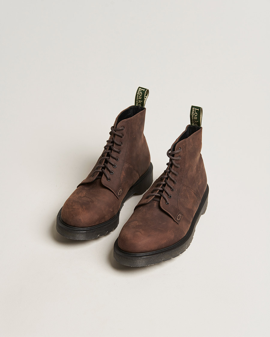 Mies | Käsintehdyt kengät | Loake Shoemakers | Niro Heat Sealed Laced Boot Brown Nubuck