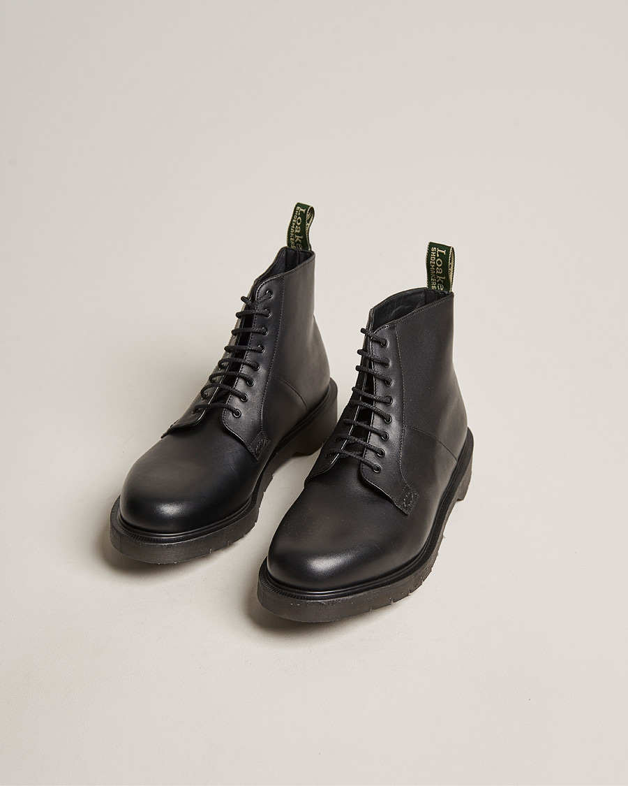 Mies | Käsintehdyt kengät | Loake Shoemakers | Niro Heat Sealed Laced Boot Black Leather