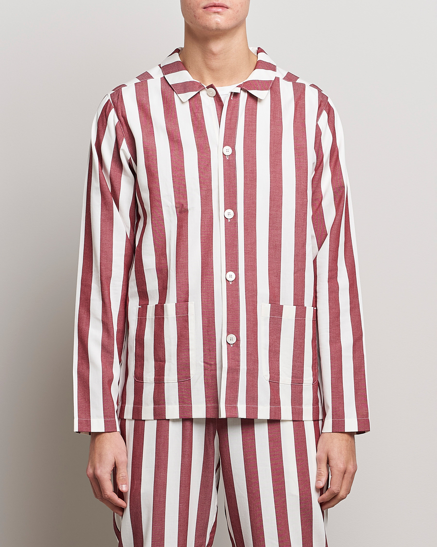 Mies | Yöpuvut ja kylpytakit | Nufferton | Uno Striped Pyjama Set Red/White