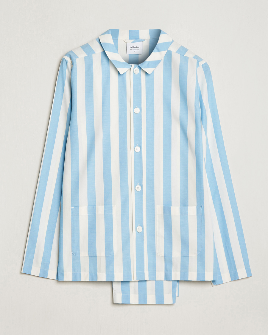 Mies | Yöpuvut ja kylpytakit | Nufferton | Uno Striped Pyjama Set Blue/White