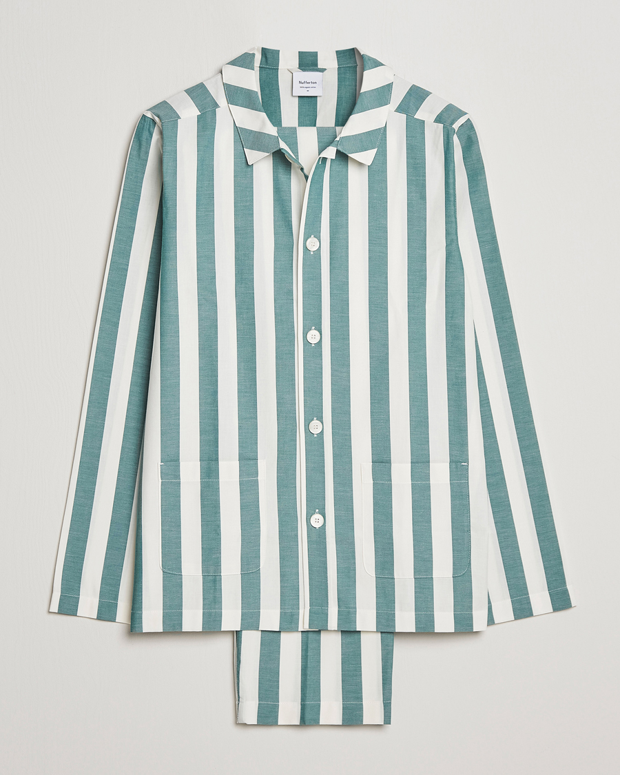 Miehet |  | Nufferton | Uno Striped Pyjama Set Green/White