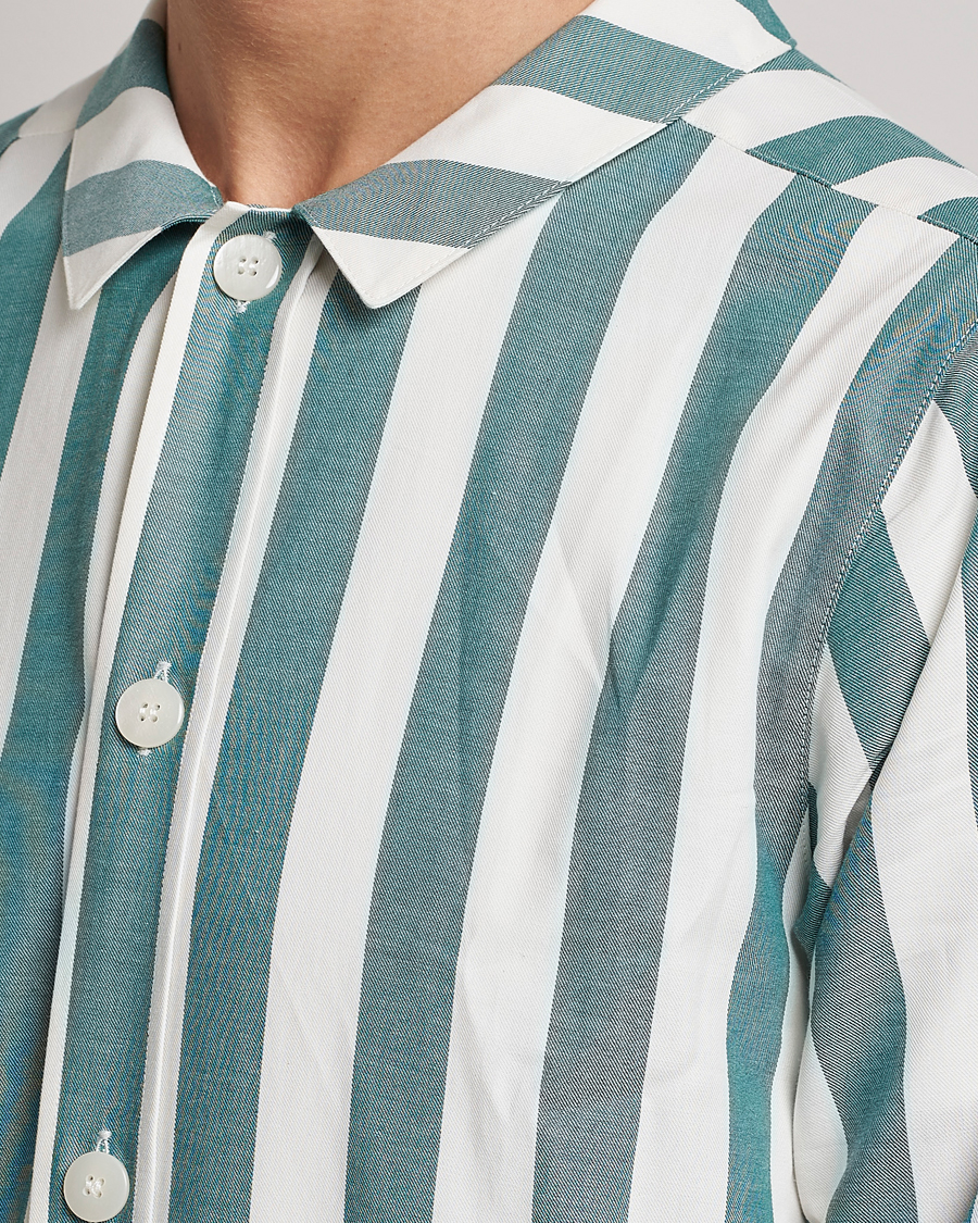 Mies | Yöpuvut ja kylpytakit | Nufferton | Uno Striped Pyjama Set Green/White