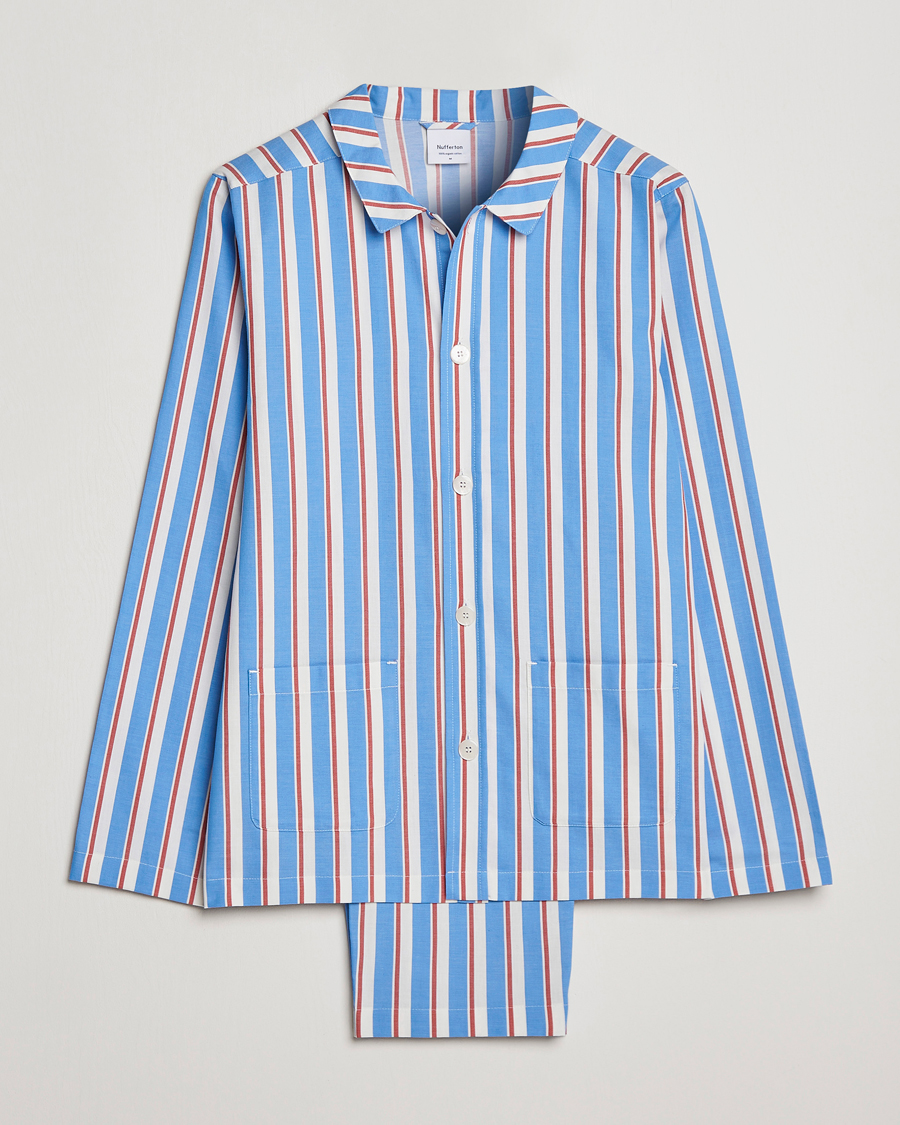 Mies | Yöpuvut ja kylpytakit | Nufferton | Uno Triple Striped Pyjama Set Blue/White/Red