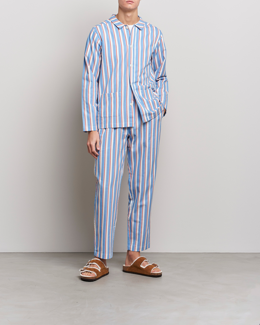 Mies | Yöpuvut ja kylpytakit | Nufferton | Uno Triple Striped Pyjama Set Blue/White/Red