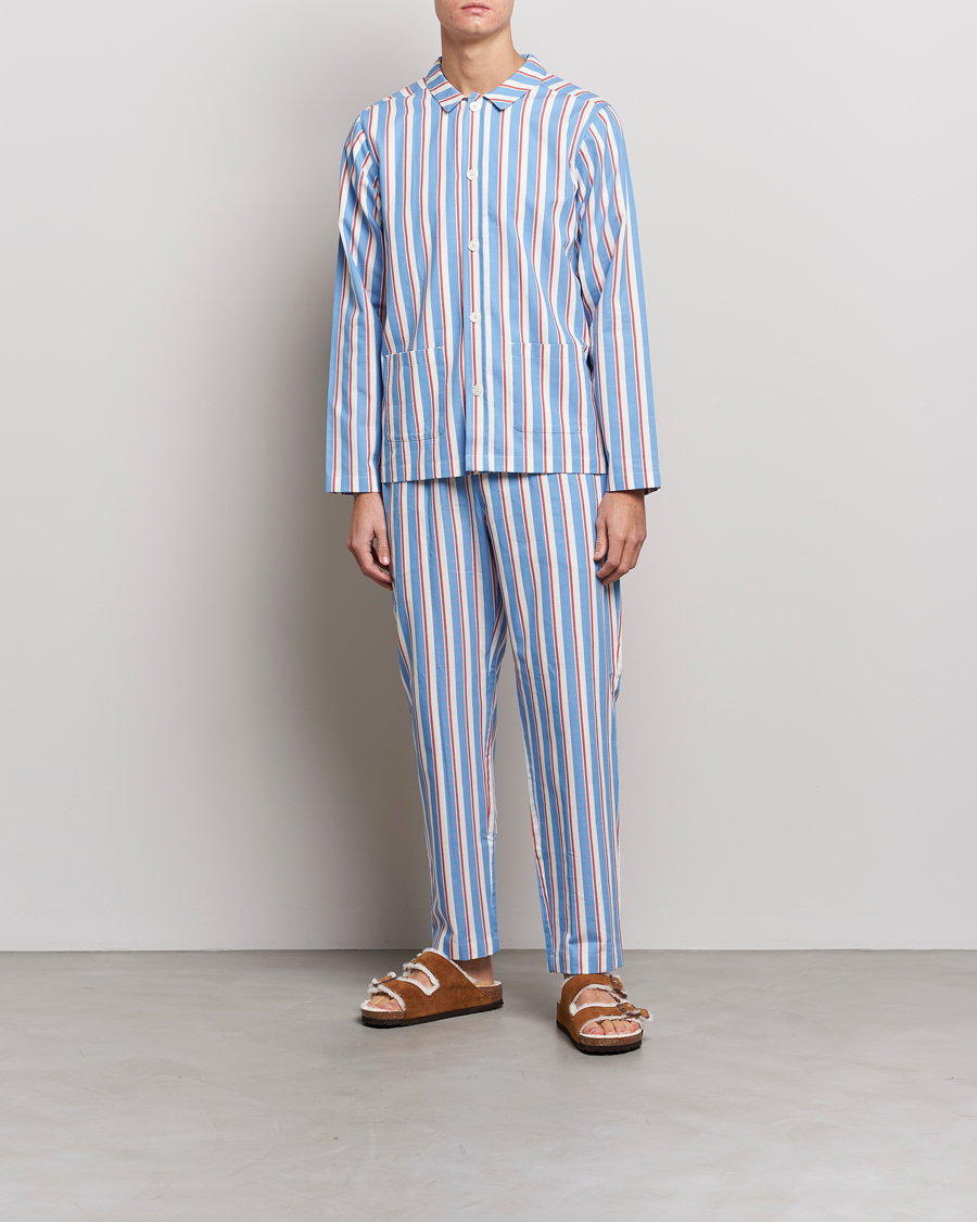 Mies | Yöpuvut ja kylpytakit | Nufferton | Uno Triple Striped Pyjama Set Blue/White/Red