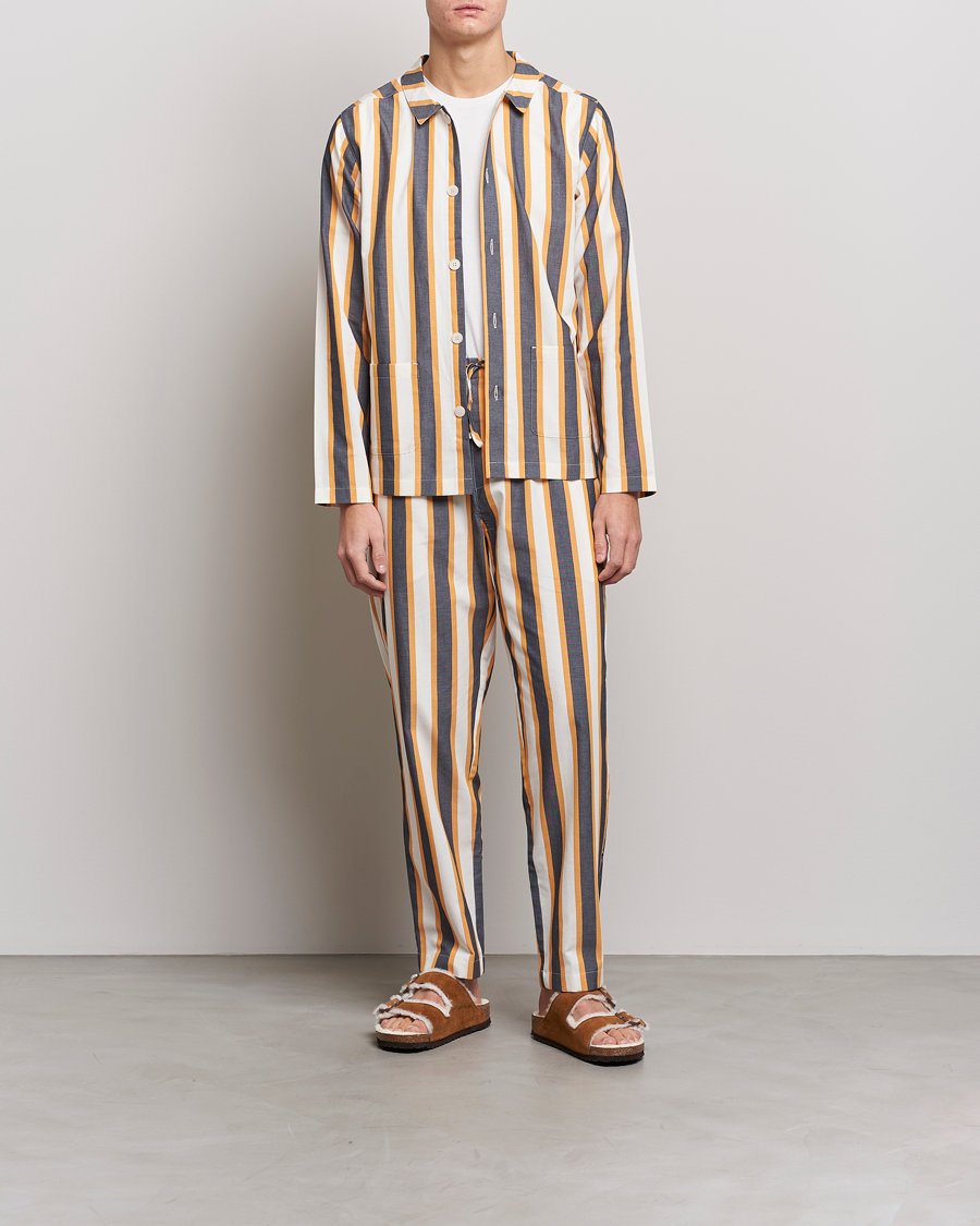 Mies | Yöpuvut | Nufferton | Uno Triple Striped Pyjama Set Yellow/Blue