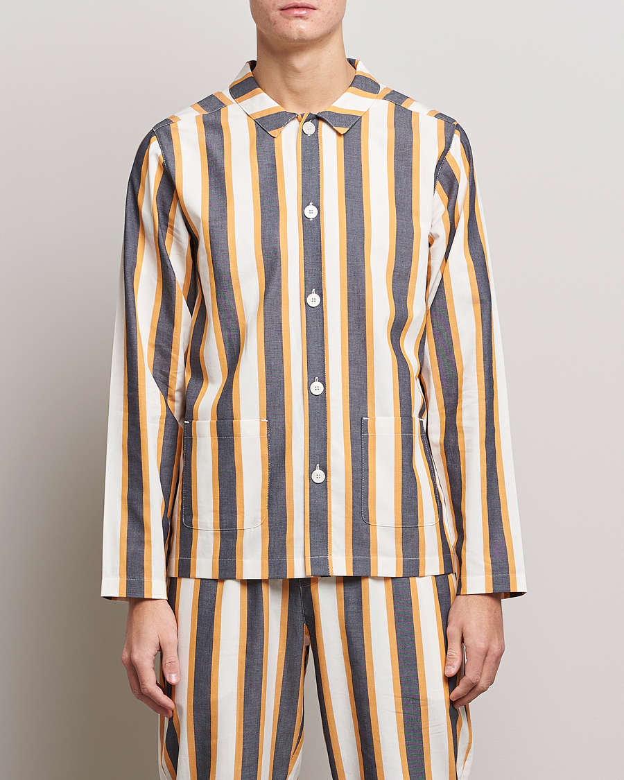 Mies | Yöpuvut ja kylpytakit | Nufferton | Uno Triple Striped Pyjama Set Yellow/Blue