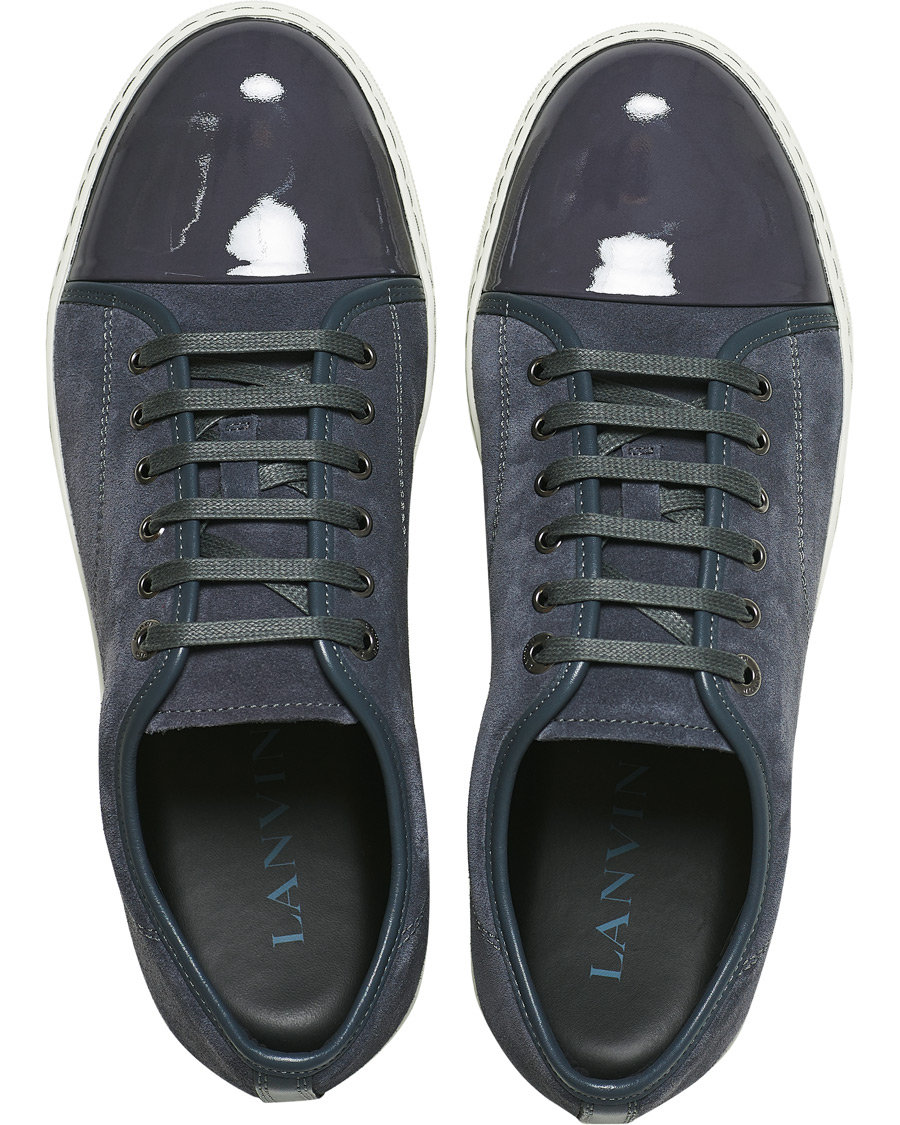Mies | Lanvin Patent Cap Toe Sneaker Slate Grey | Lanvin | Patent Cap Toe Sneaker Slate Grey