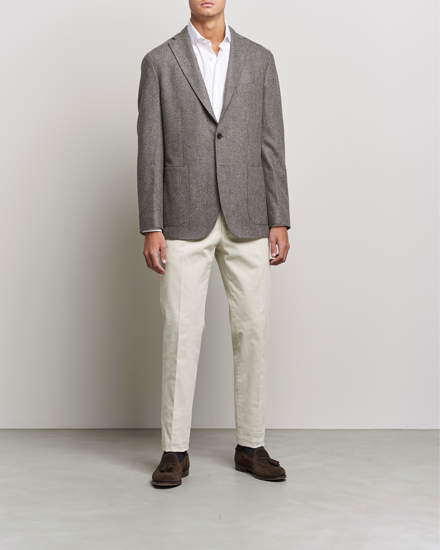 Mies | Kauluspaidat | Canali | Slim Fit Cotton Shirt White