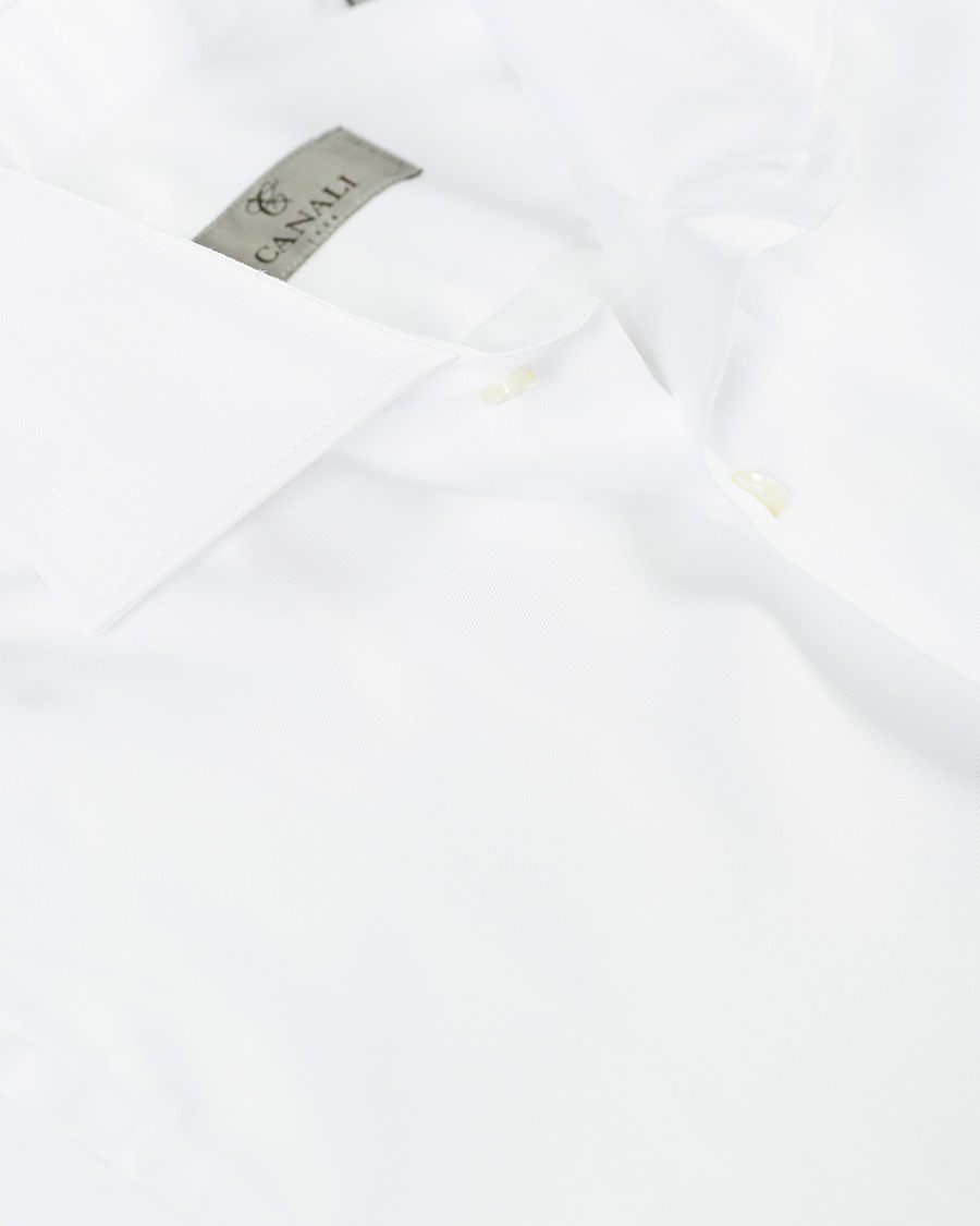 Mies | Kauluspaidat | Canali | Slim Fit Cotton Shirt White