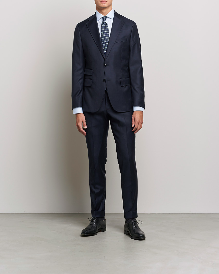 Mies | Kauluspaidat | Canali | Slim Fit Cotton Shirt Light Blue