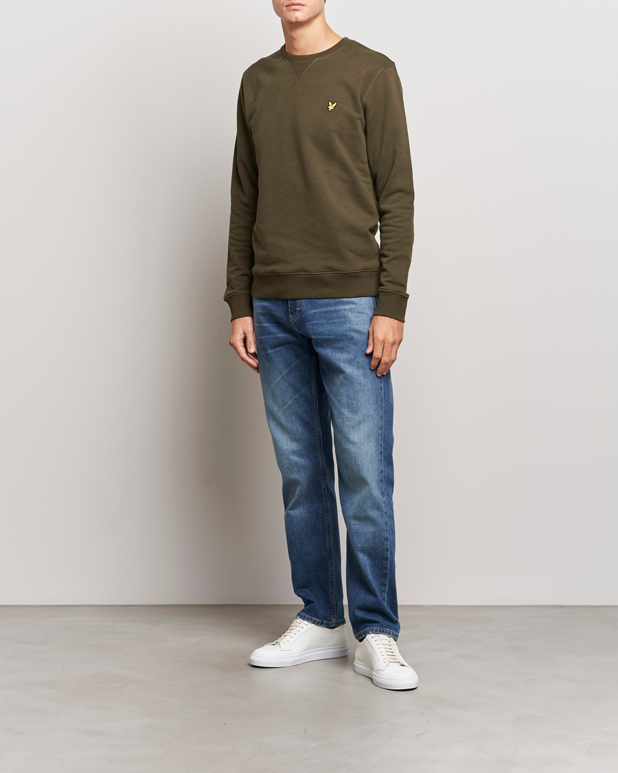 Mies | Puserot | Lyle & Scott | Organic Cotton Crew Neck Olive