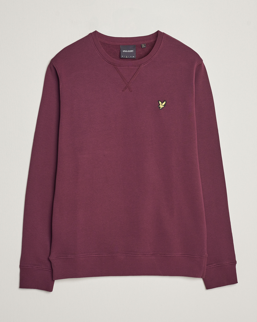 Mies | Puserot | Lyle & Scott | Organic Cotton Crew Neck Burgundy