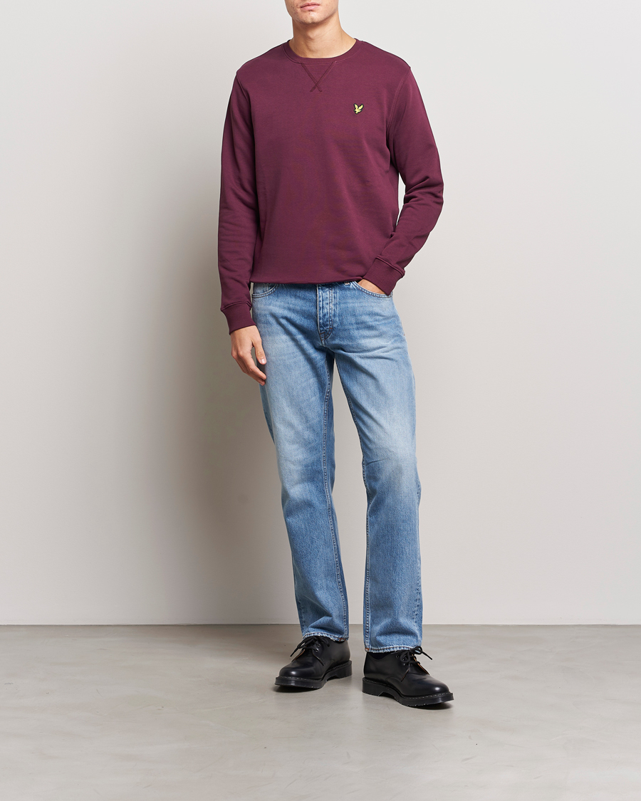 Mies | Puserot | Lyle & Scott | Organic Cotton Crew Neck Burgundy