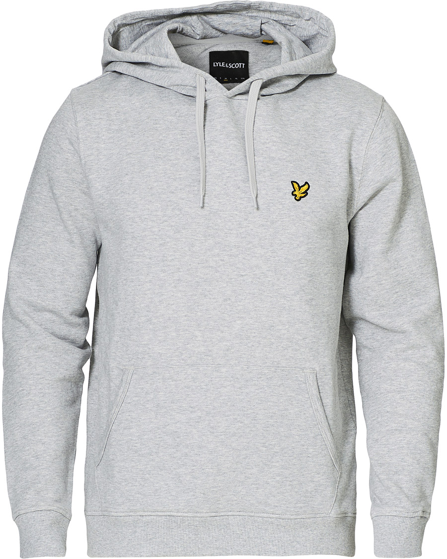Mies | Puserot | Lyle & Scott | Organic Cotton Pullover Hoodie Light Grey Melange
