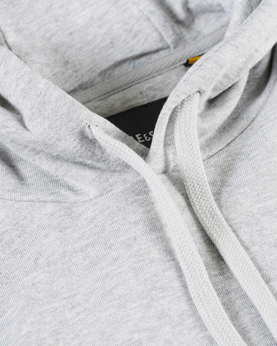 Mies | Puserot | Lyle & Scott | Organic Cotton Pullover Hoodie Light Grey Melange
