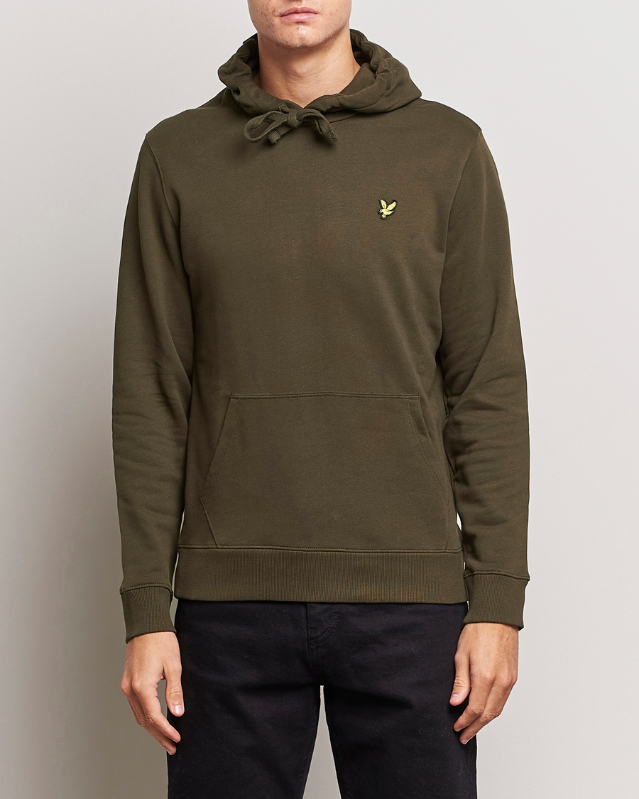 Mies | Puserot | Lyle & Scott | Organic Cotton Pullover Hoodie Olive