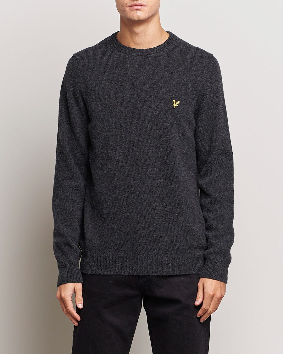 Mies | Lyle & Scott | Lyle & Scott | Lambswool Crew Neck Pullover Charcoal Marl