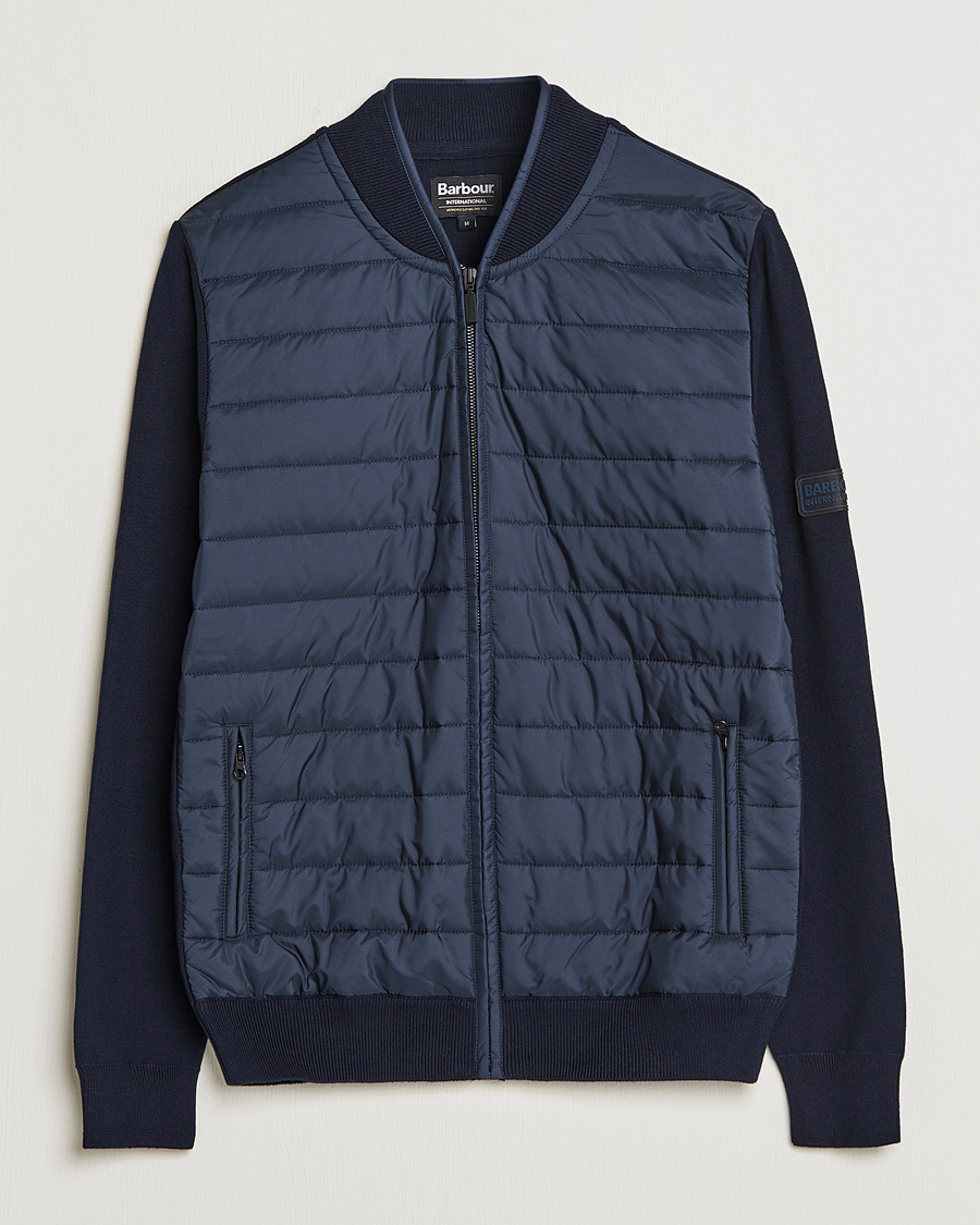 Mies | Puserot | Barbour International | Baffle Zip Through Sweater Navy